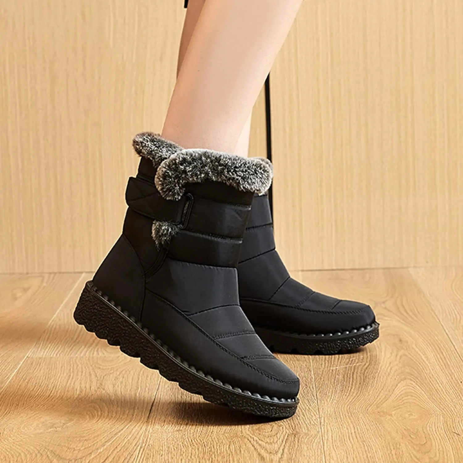 2023 New Women Winter Non-Slip Waterproof Snow Plush Ankle Boots Snow Boots Women Black Winter White Booties for Women Outdoor Boots Women Warm Botas Termicas Para Mujer Frio