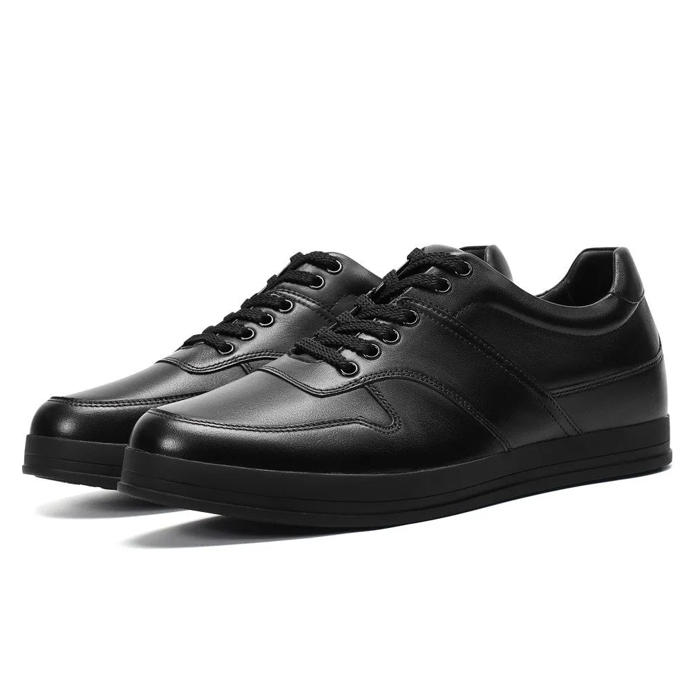 5 CM / 1.95 Inches CMR CHAMARIPA Black Leather Casual Sneakers for Men