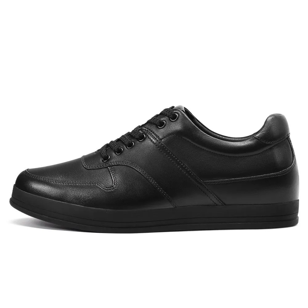 5 CM / 1.95 Inches CMR CHAMARIPA Black Leather Casual Sneakers for Men