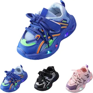 Baby Boys Girls Glitter Sneakers Rubber Soft First Walking Sport Shoes Toddler Outdoor Non Slip Sparkle Lace Shoes