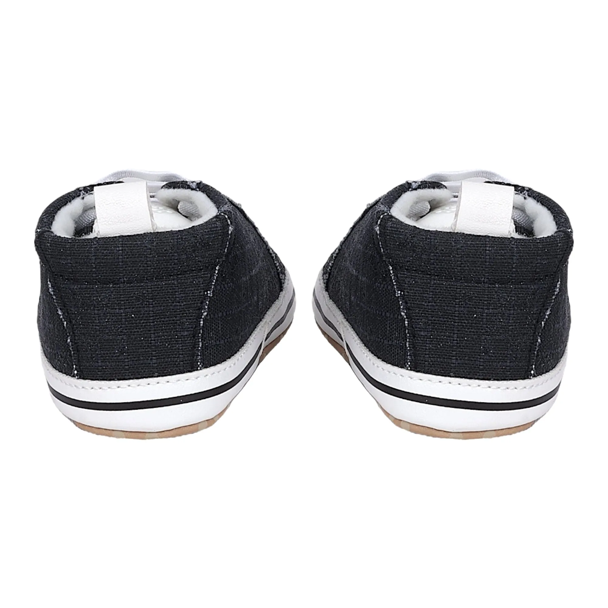 Baby Moo Canvas All Stars Anti-Skid Classic Sneakers - Black, White