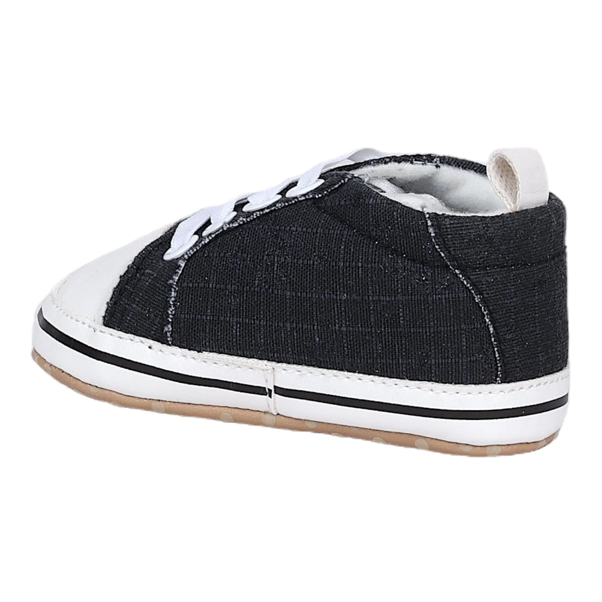 Baby Moo Canvas All Stars Anti-Skid Classic Sneakers - Black, White
