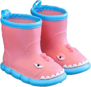 Baby Toddler Cute Dinosaur Rain Boots Children Pull on Water Shoes Boys Girls Cartoon Animals Anti Slip Shoes