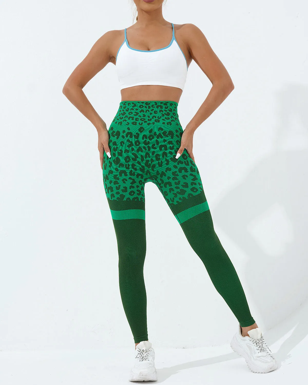 Beatrice Leopard Leggings - Green