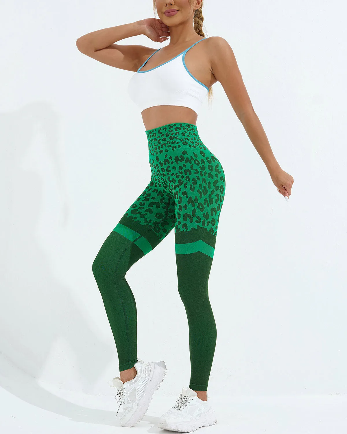 Beatrice Leopard Leggings - Green