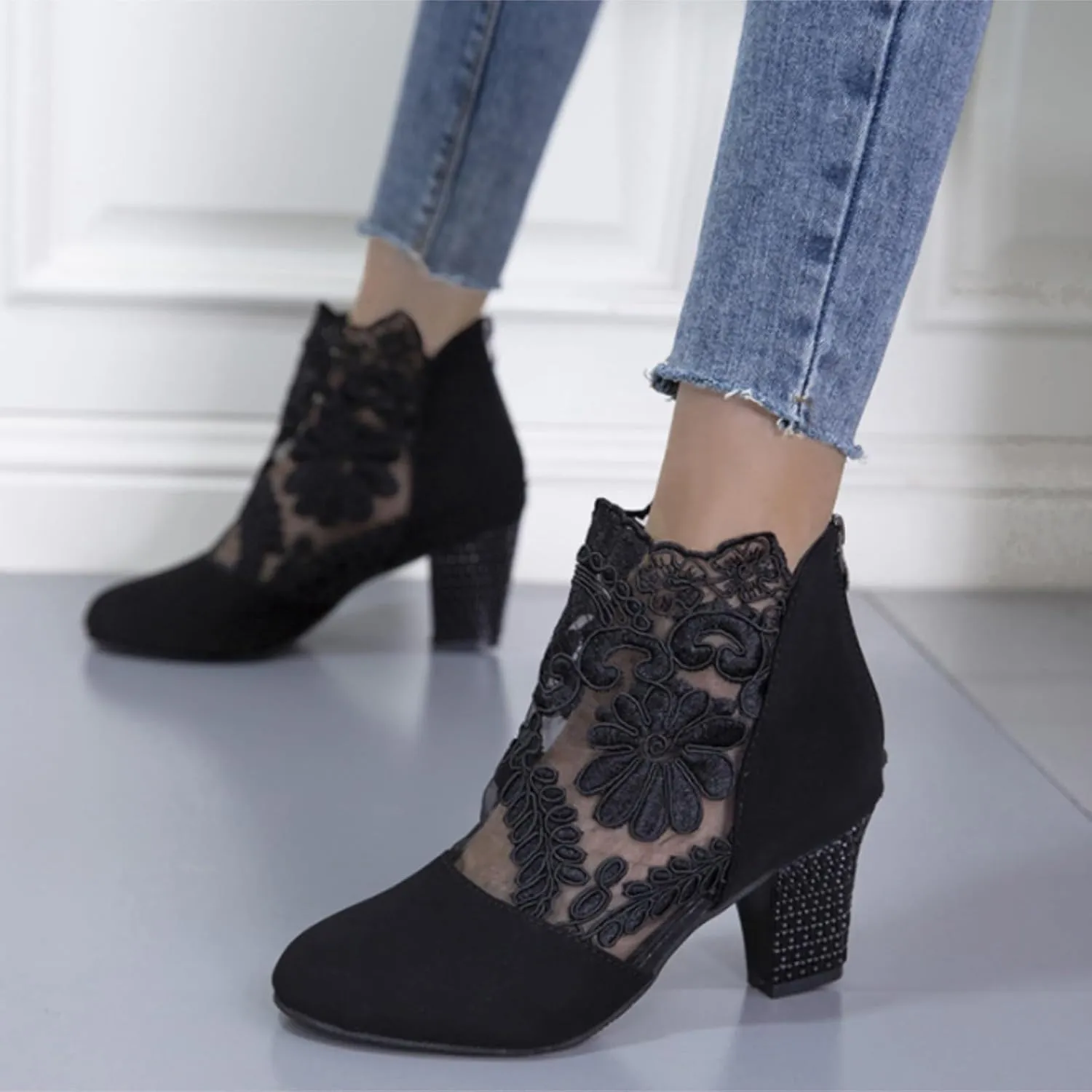 Black Booties Wide Width Ankle Boots for Women Bridal Boots Extra Wide Boots for Women Red Ankle Boots for Women Low Heel Dressy White Ankle Boots for Women with Heel