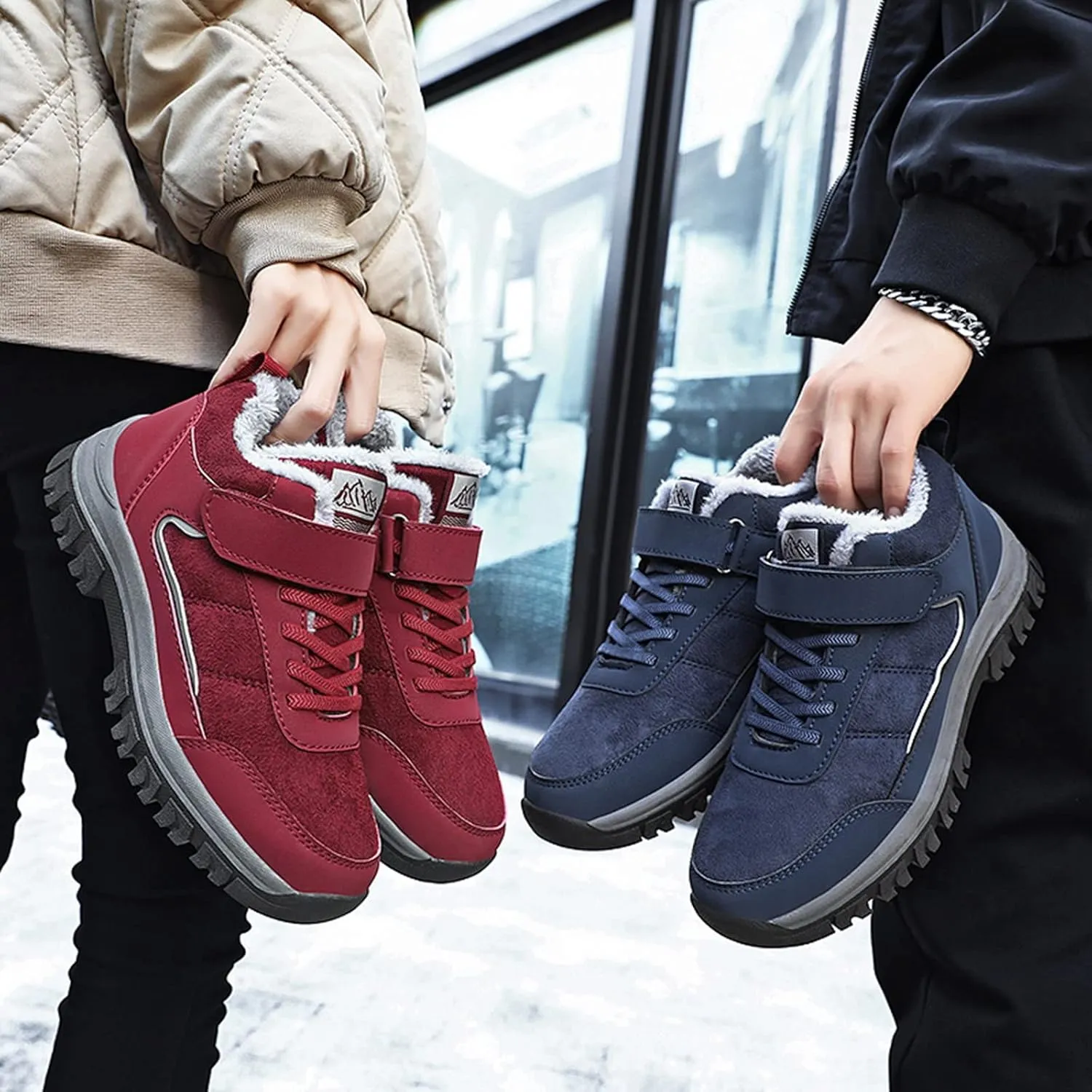 Black Knee High Winter Boots for Women Women Waterproof Snow Boots with Zipper Winter Boots for Women Ankle Booties Sexy Womens Duck Boots Waterproof Insulated Wide Botas Nieve