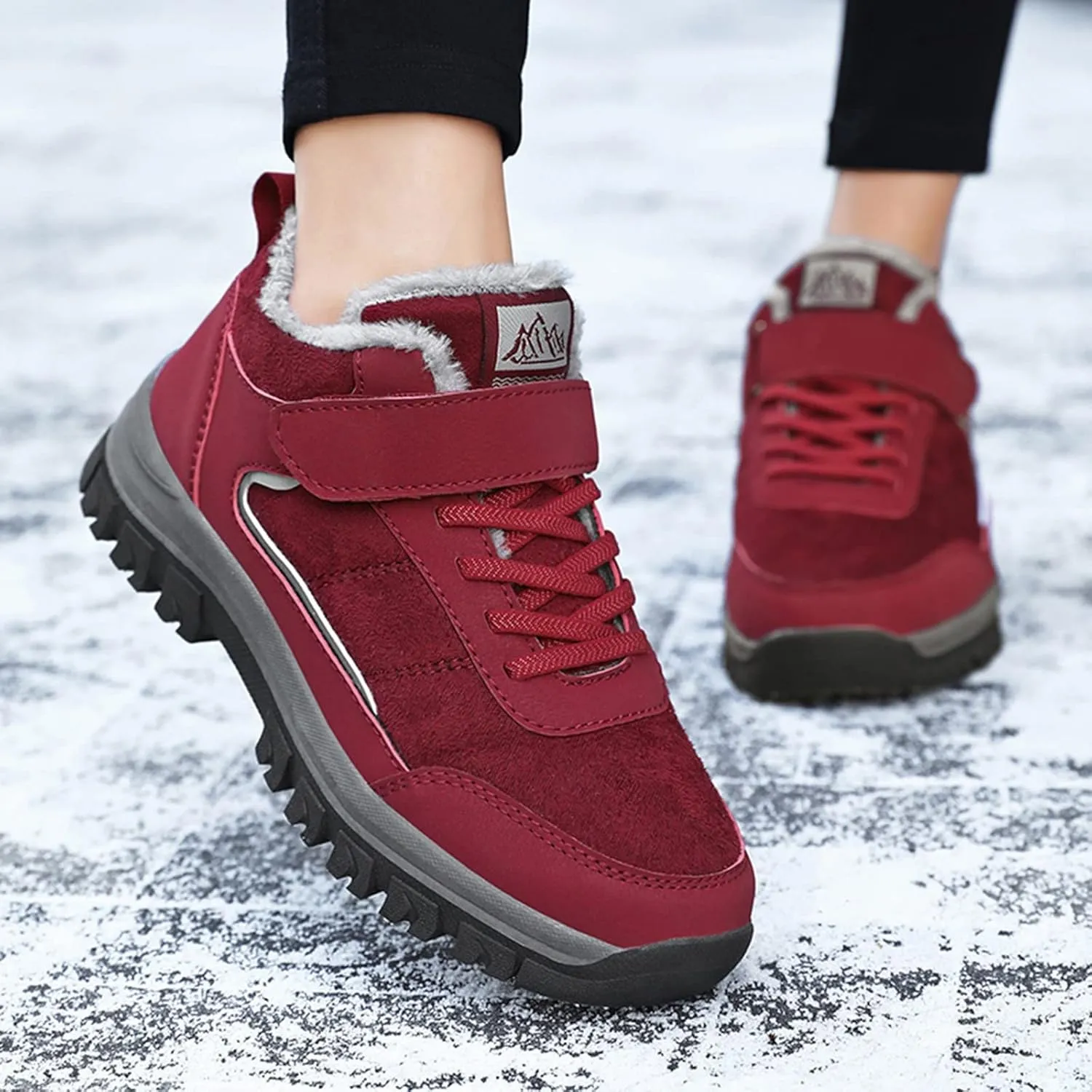 Black Knee High Winter Boots for Women Women Waterproof Snow Boots with Zipper Winter Boots for Women Ankle Booties Sexy Womens Duck Boots Waterproof Insulated Wide Botas Nieve