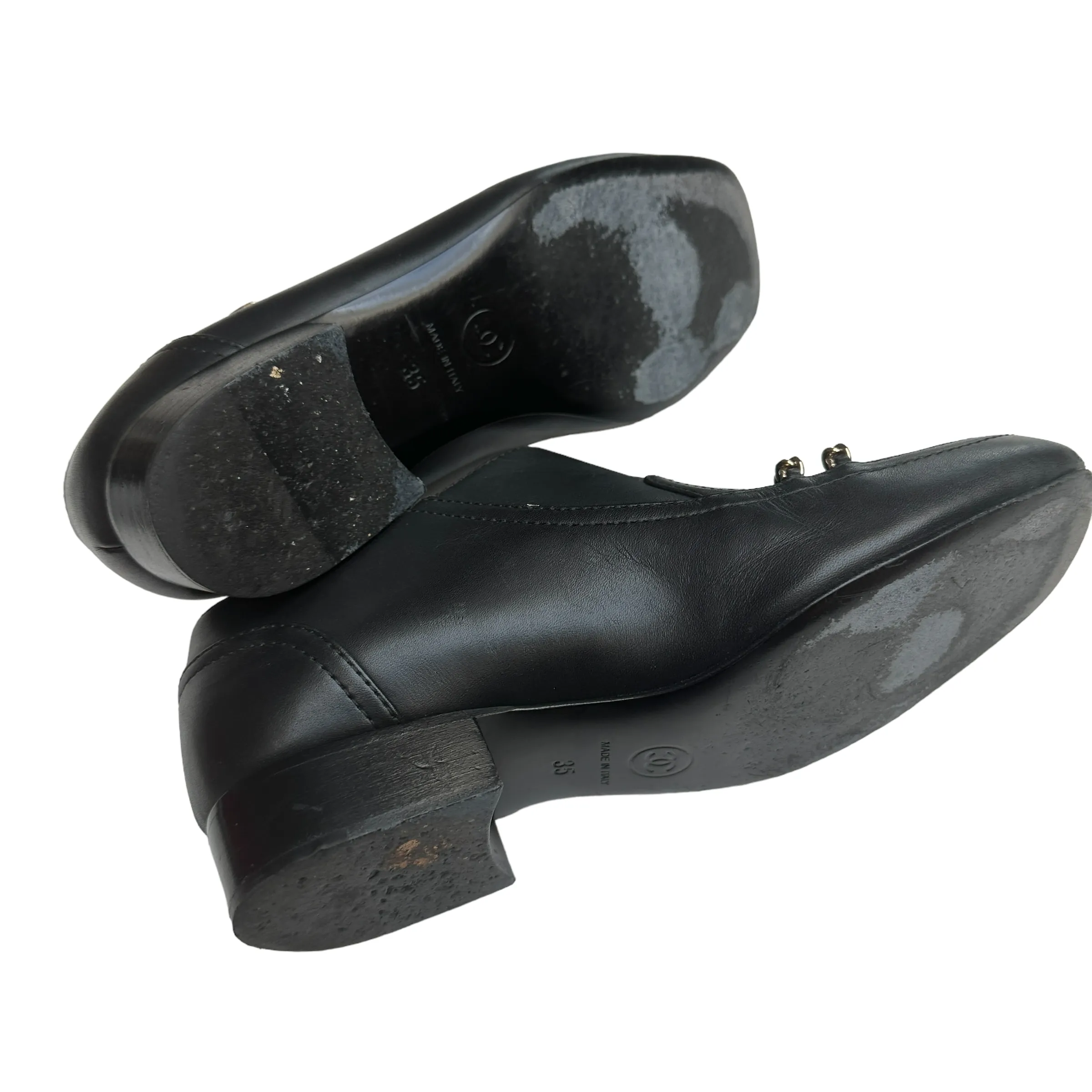 Black Leather Logo Booties - 5