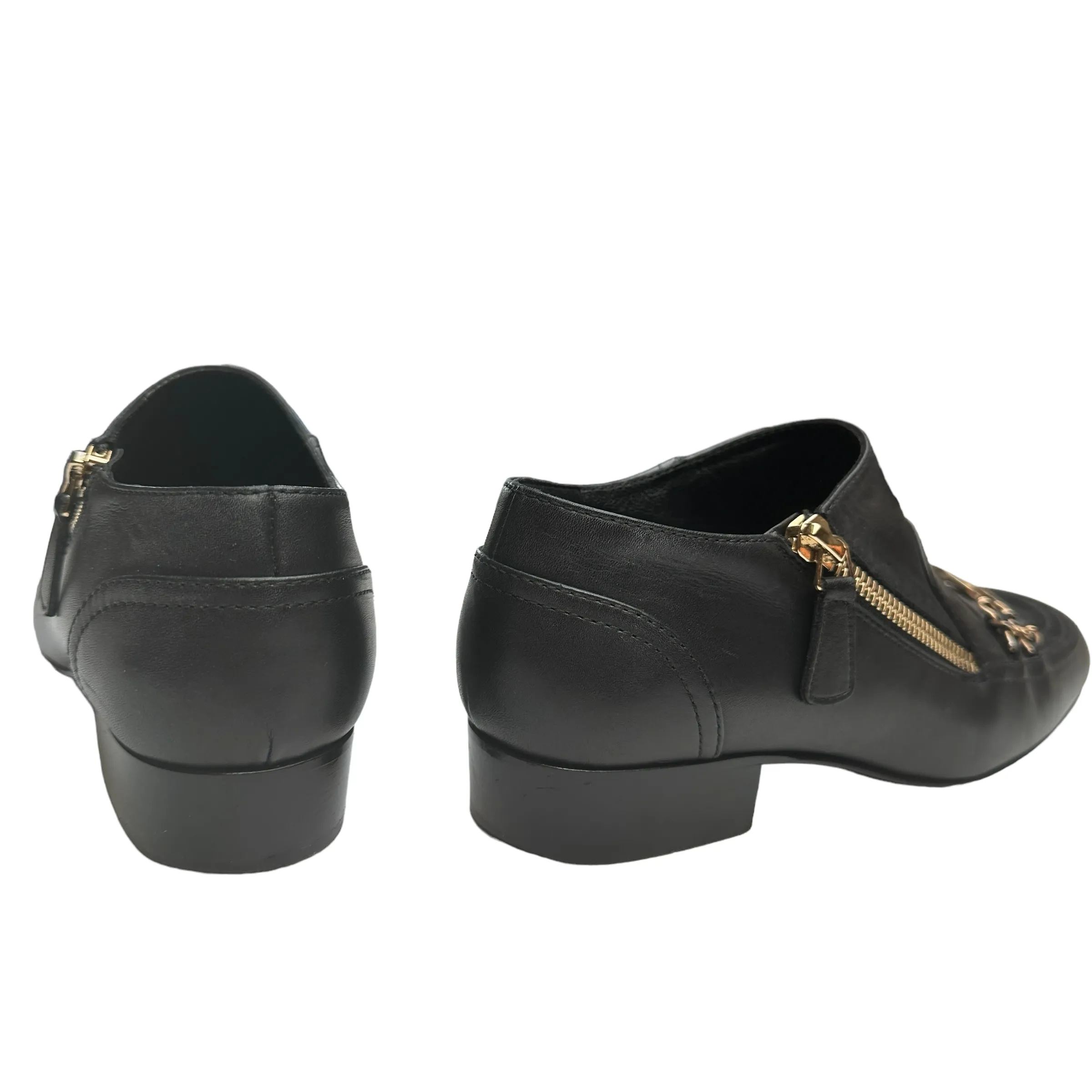 Black Leather Logo Booties - 5