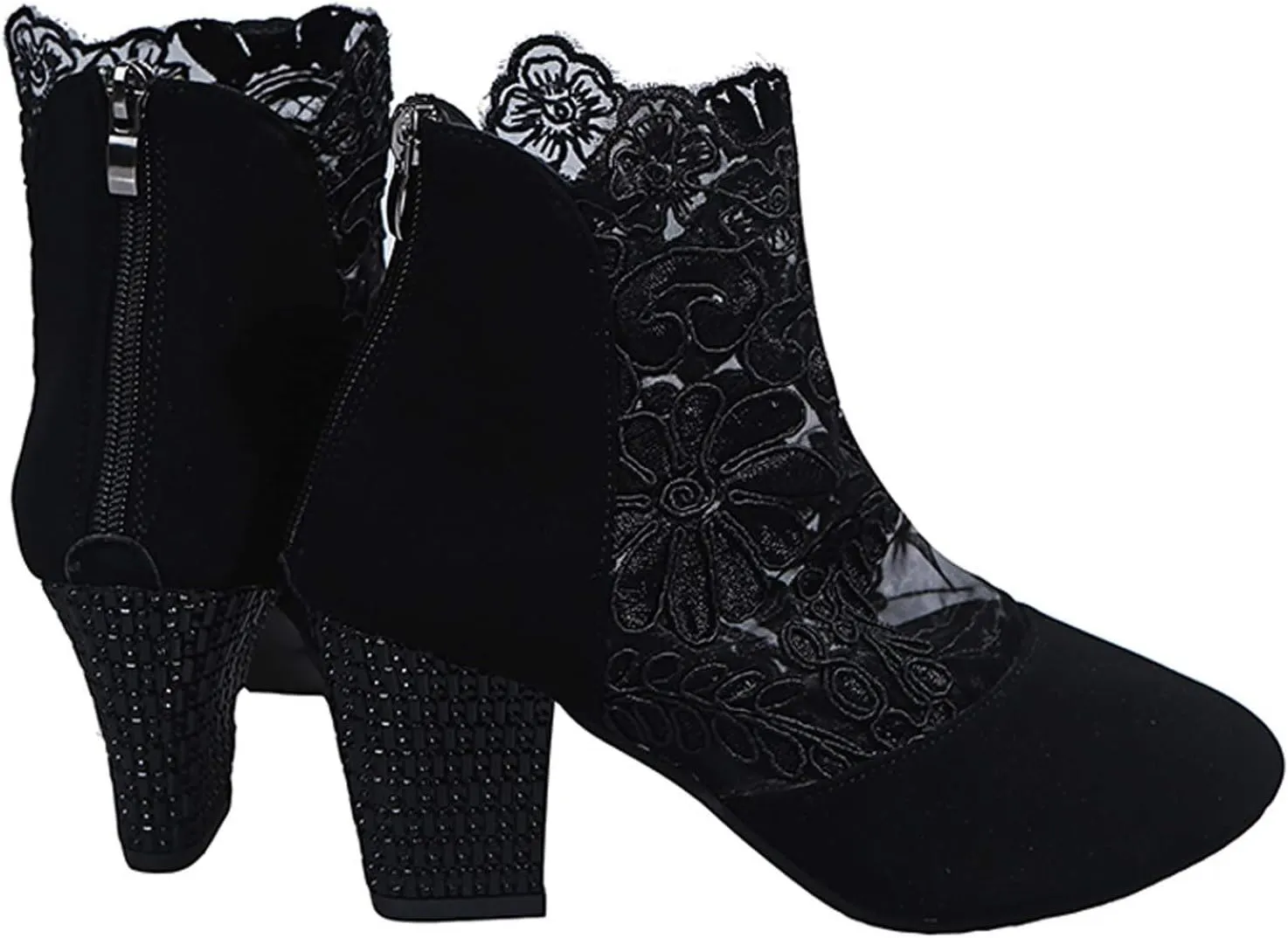 Boots for Women Low Heel Ankle Bootie Winter Lace up Low Stacked Block Heel Mid Calf Military Combat Boots 52