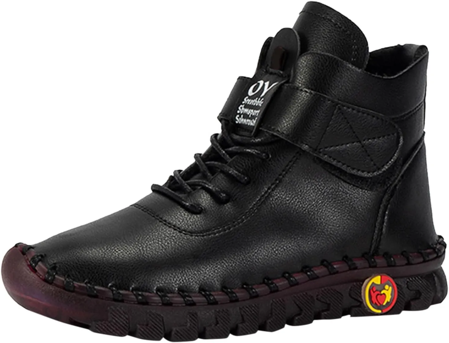 Boots for Women Plush Casual Leather Lace Up Womens Boots Warm Inner Soft Cozy Women's Boots&Booties