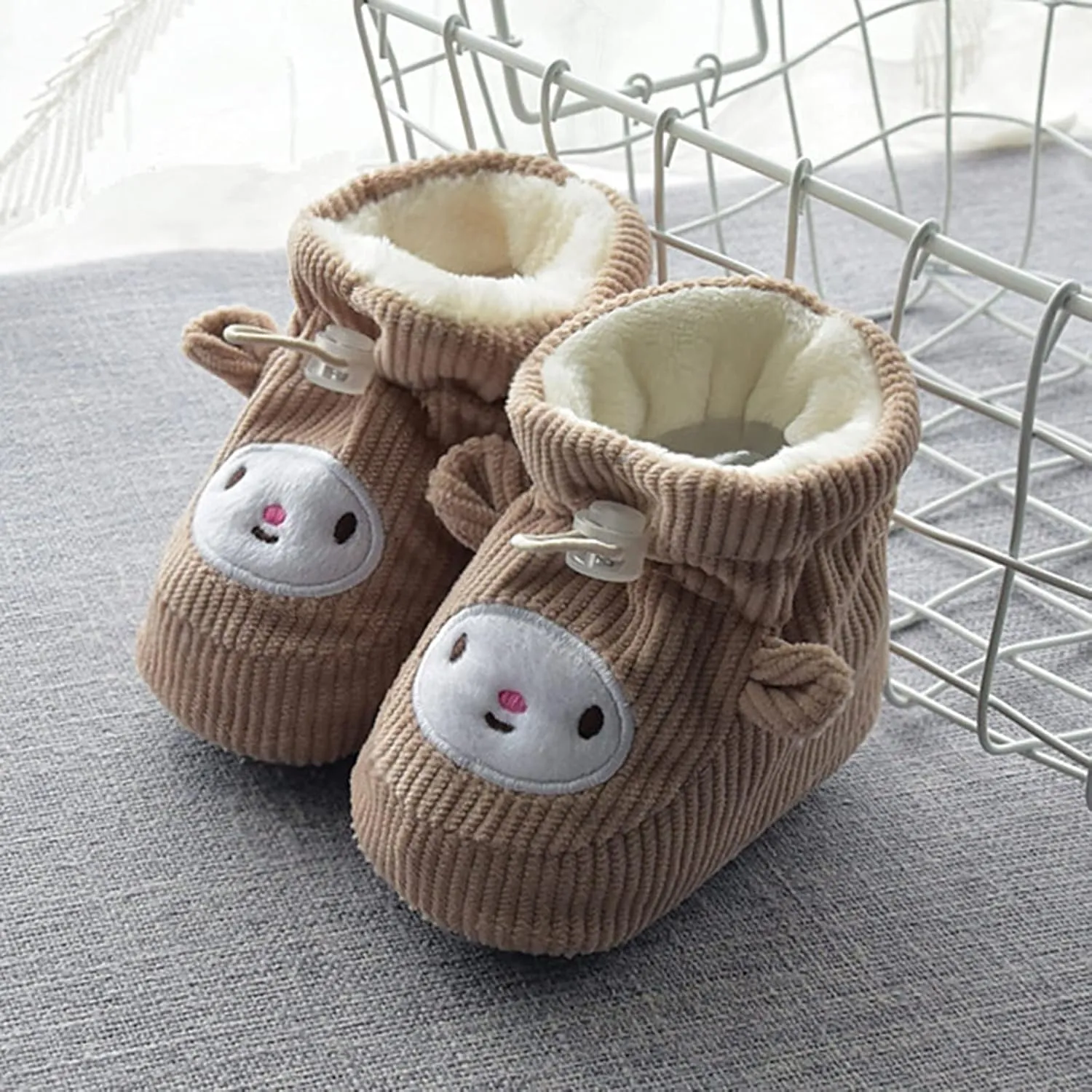 Boys 2t Dress Shoes Children Floor Boots Toddler Shoes Cotton Shoes Plus Velvet Thick Warm Soft Soles Cute Shoes Woolly Baby Shoes