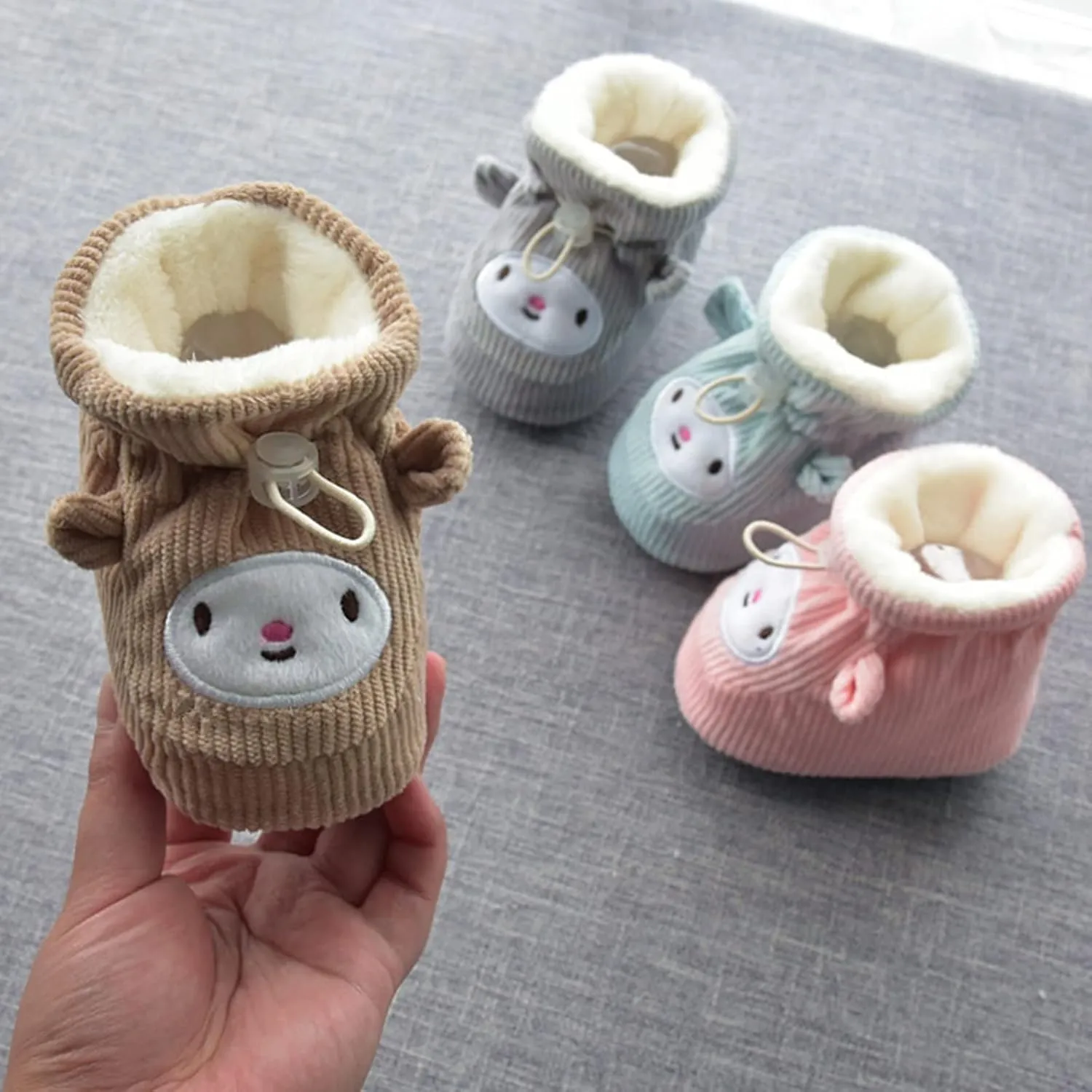 Boys 2t Dress Shoes Children Floor Boots Toddler Shoes Cotton Shoes Plus Velvet Thick Warm Soft Soles Cute Shoes Woolly Baby Shoes