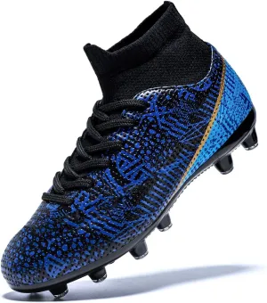Boys Girls Soccer Cleats Kids Soccer Shoes High Top Training Youth Football Cleats Outdoor Football Shoes