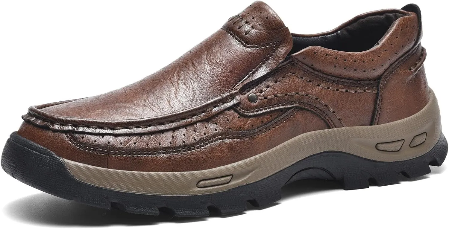 Camel Crown Men's Loafers Slip-on Loafers Leather Casual Walking Shoes Comfortable Work Office Wear Outdoors