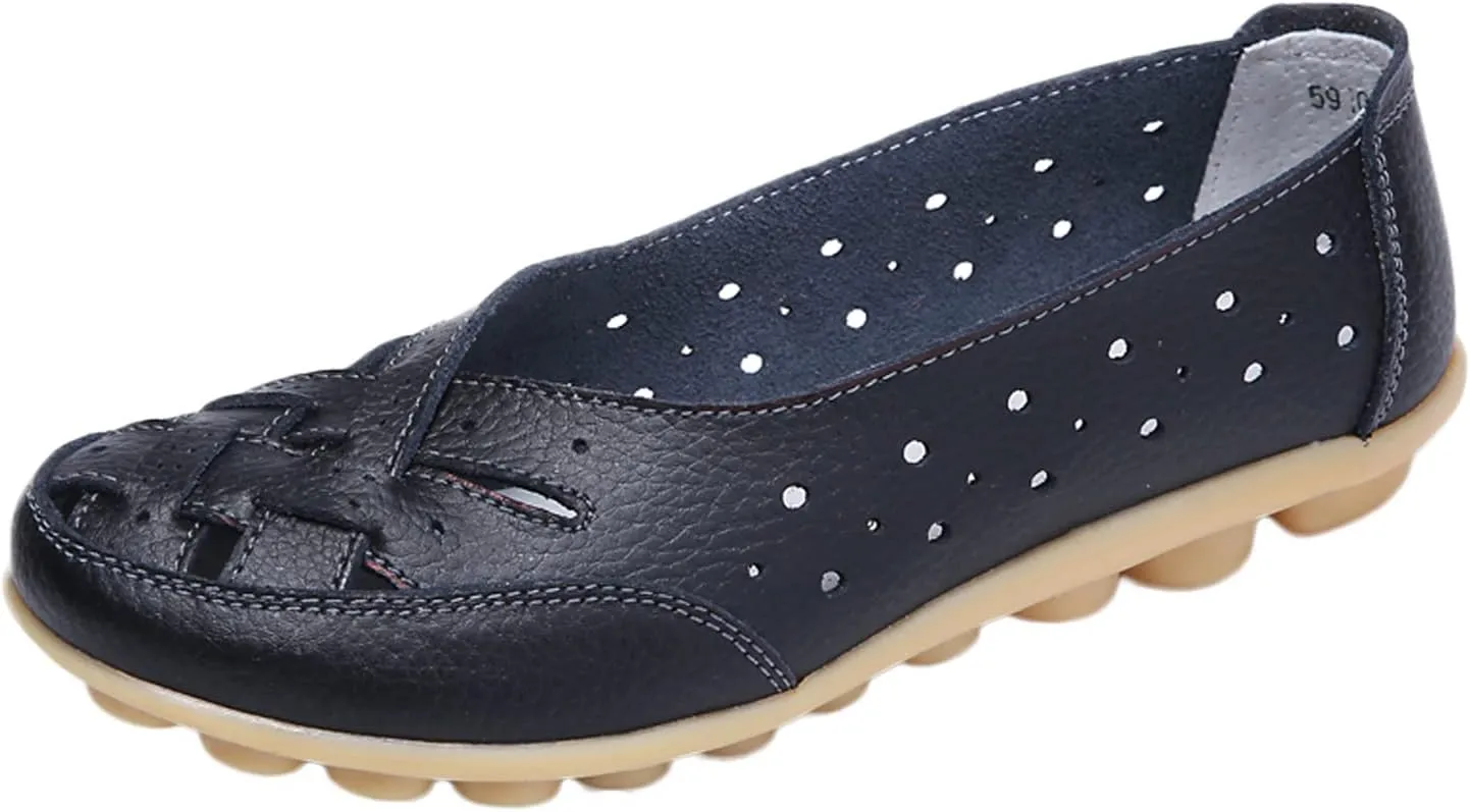 Cathalem Orthopedic Loafers for Women, Breathable Leather Loafers Soft Soled Pure Cowhide Corrective Loafers for Women