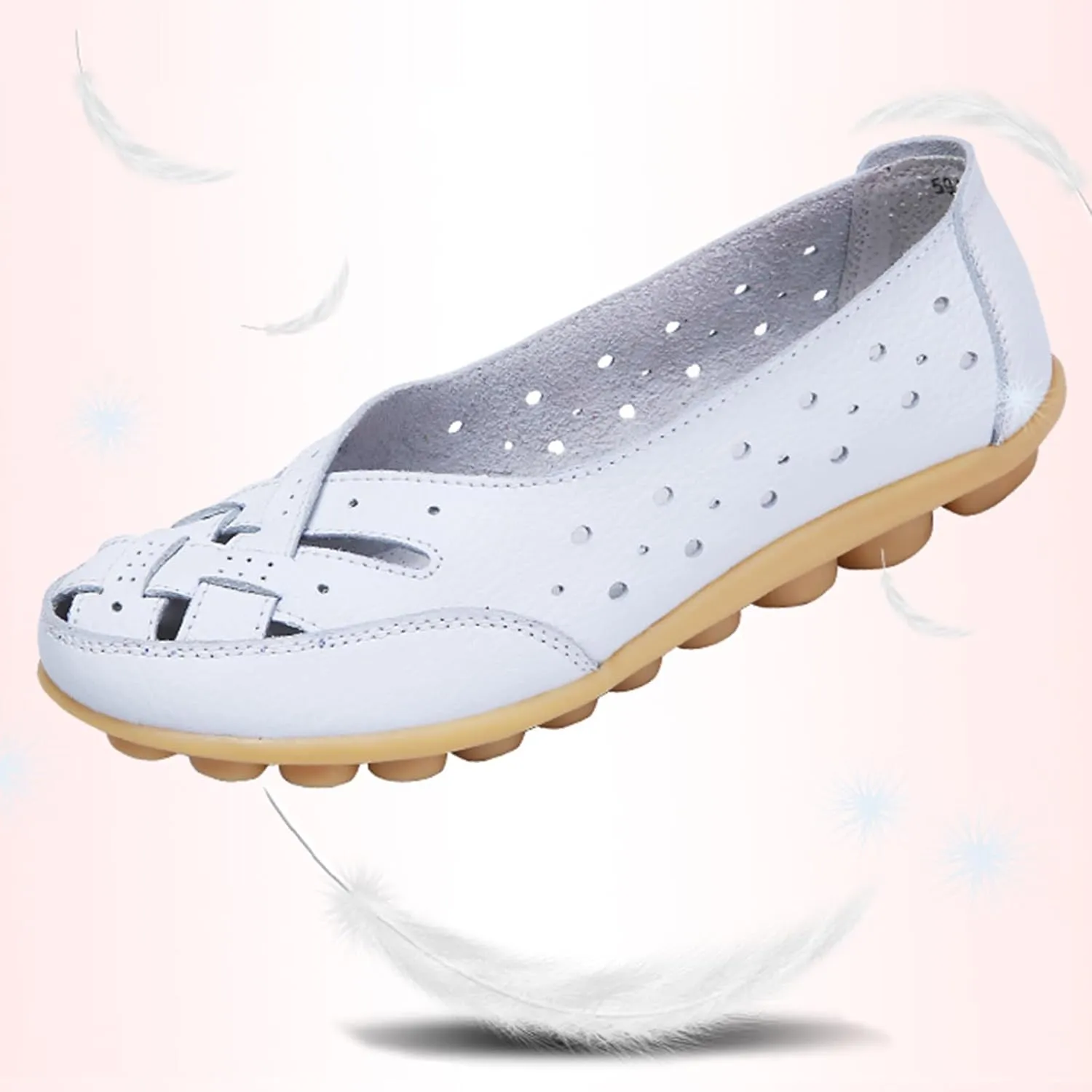 Cathalem Orthopedic Loafers for Women, Breathable Leather Loafers Soft Soled Pure Cowhide Corrective Loafers for Women