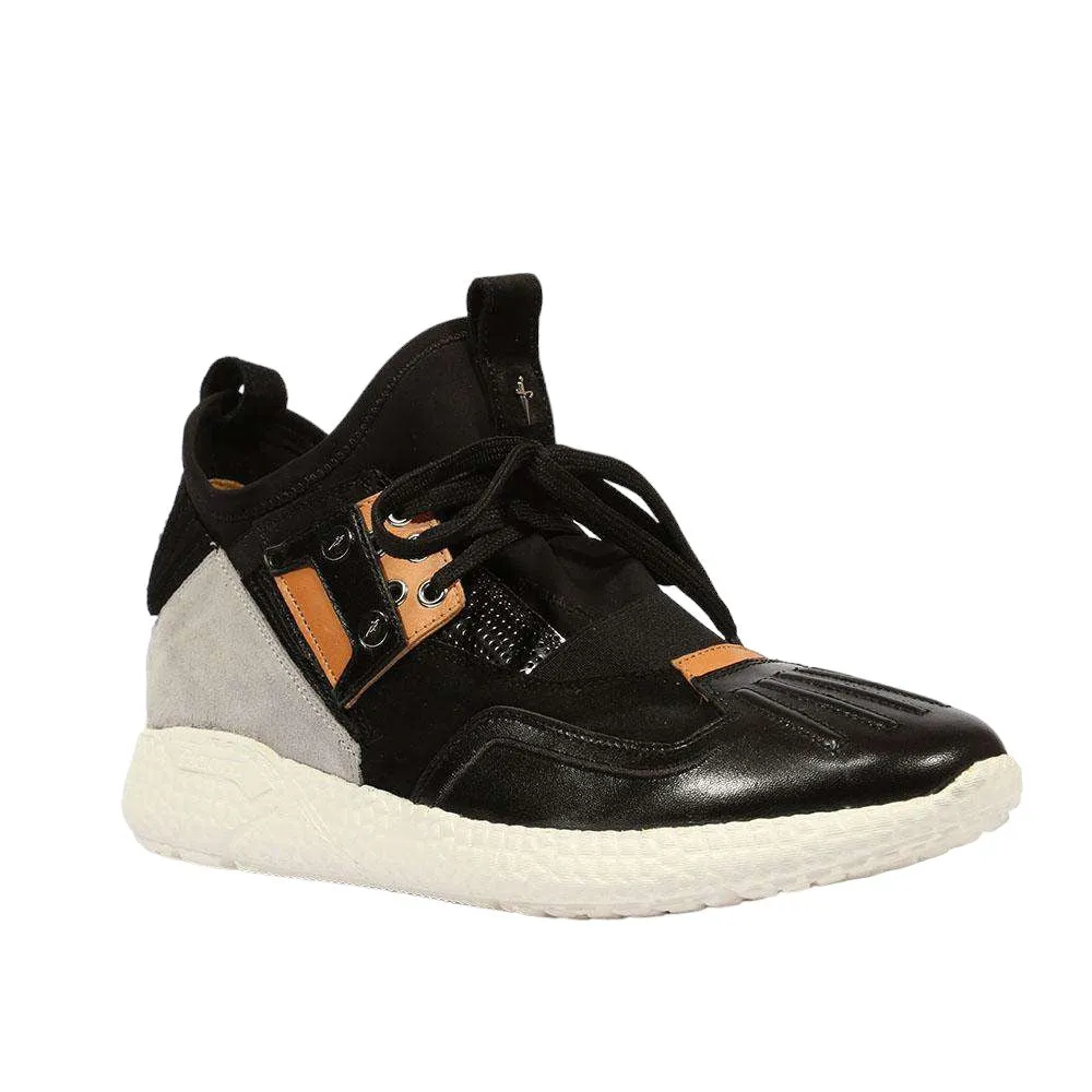 Cesare Paciotti Luxury Italian Men's 4US Bac Cuoio Black Sneakers (CPM5316)