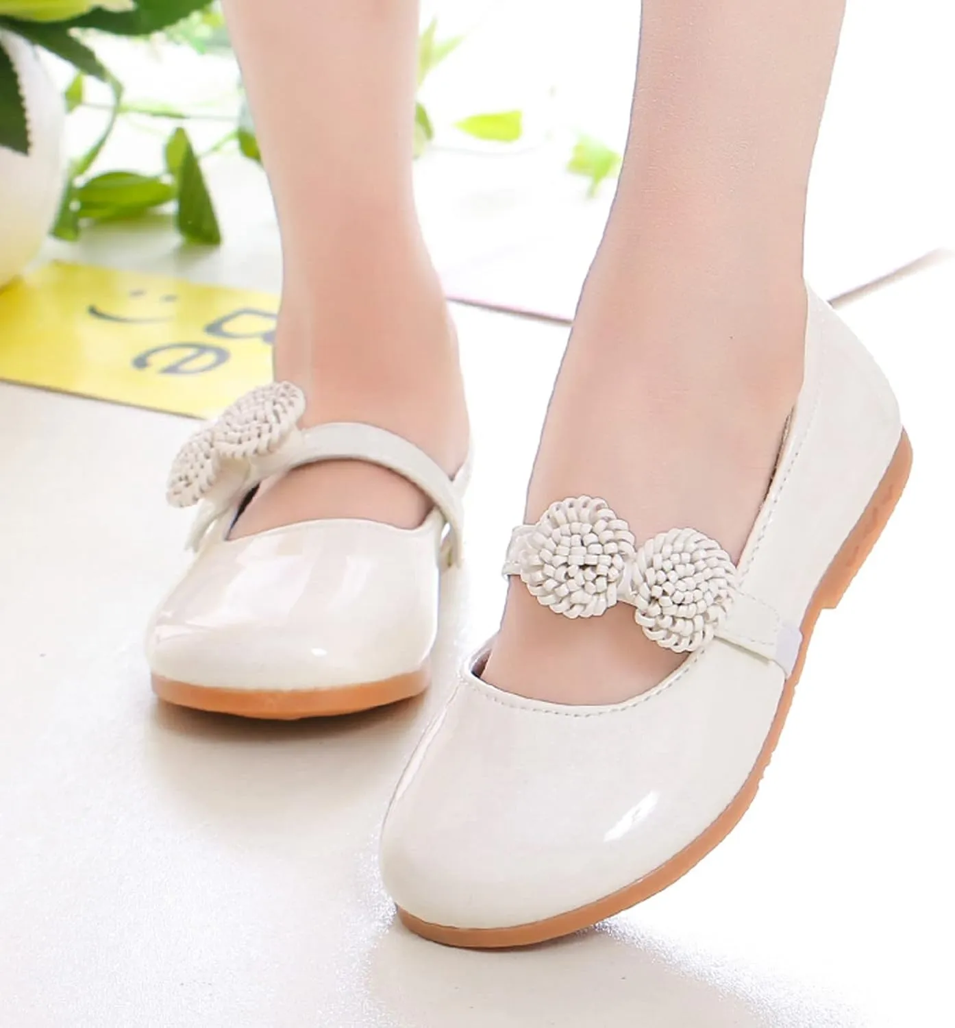 Children Loafers Leather Shoes Bowknot Girls Princess Shoes Single Shoes Performance Dress Shoes Kids Wide Shoes