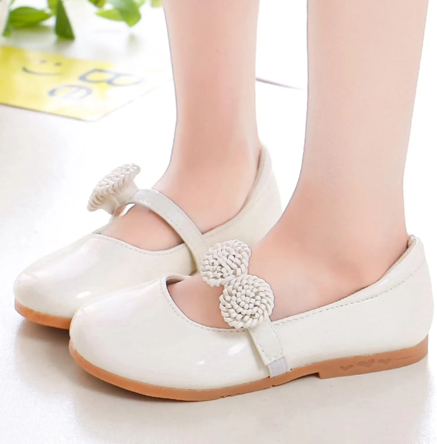 Children Loafers Leather Shoes Bowknot Girls Princess Shoes Single Shoes Performance Dress Shoes Kids Wide Shoes