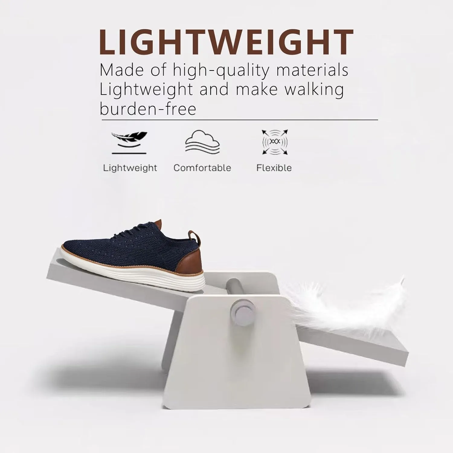 Comfortable Business Casual Shoes for Men, Fashion Mesh Dress Sneakers Shoes, Lightweight Breathable Walking Shoes