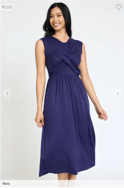 Cora Classic Cross-Over Bodice Midi Dress