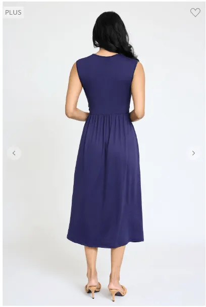 Cora Classic Cross-Over Bodice Midi Dress