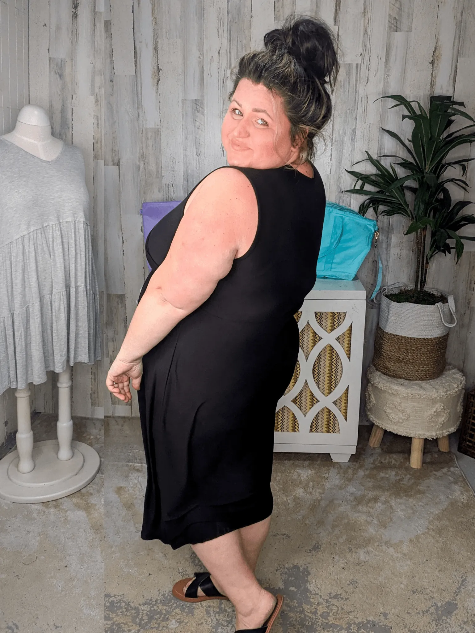 Cora Classic Cross-Over Bodice Midi Dress