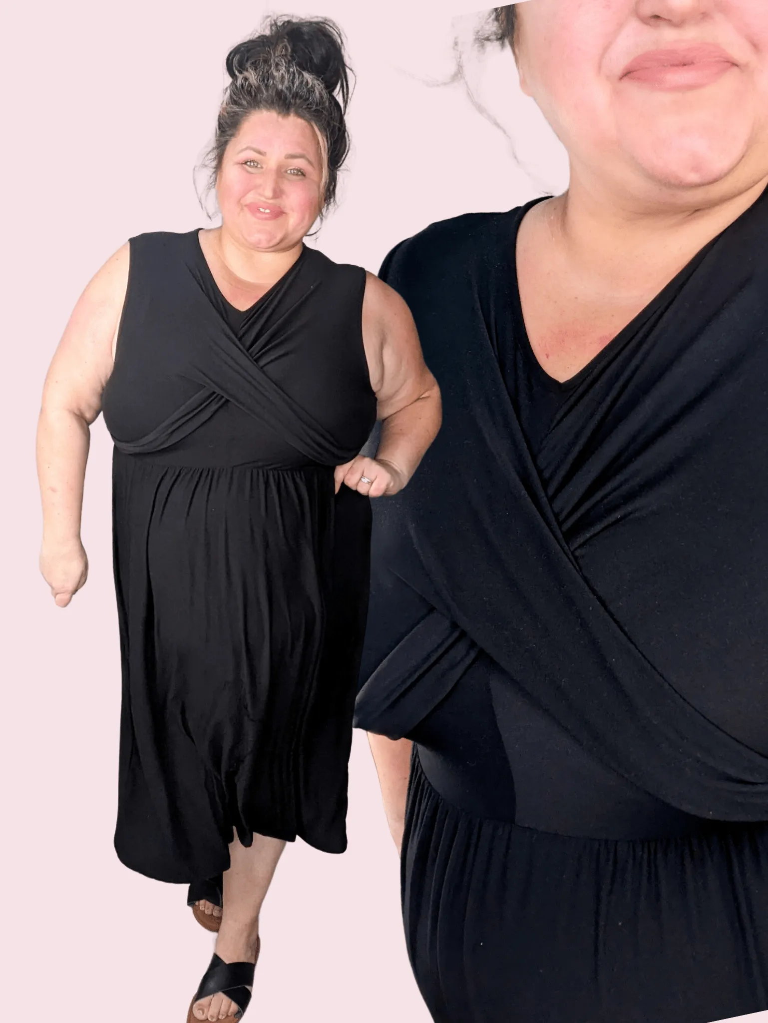Cora Classic Cross-Over Bodice Midi Dress