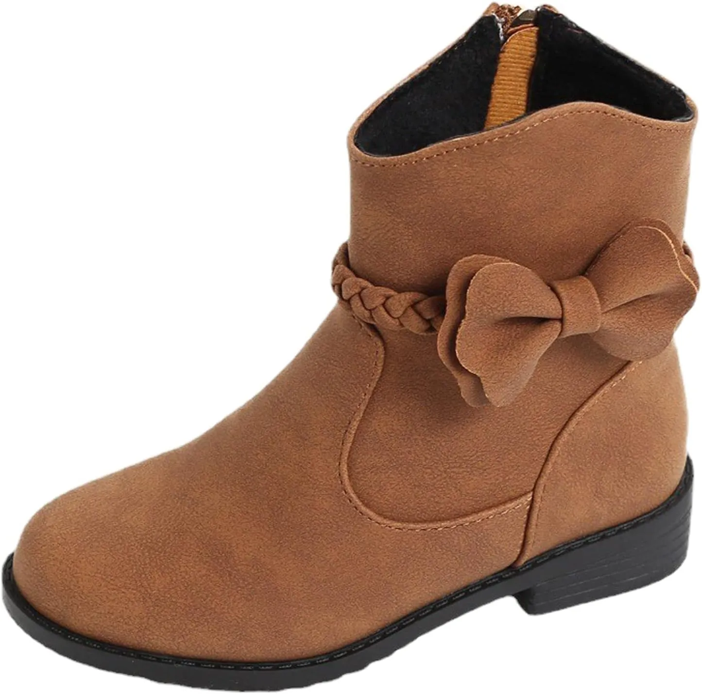 Cowboy Ankle Boots Toddler Girls Ankle Boots Side Zipper Booties Little Girls Western Boots Low Heel Riding Booties