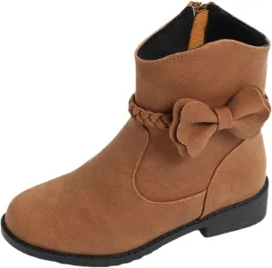 Cowboy Ankle Boots Toddler Girls Ankle Boots Side Zipper Booties Little Girls Western Boots Low Heel Riding Booties