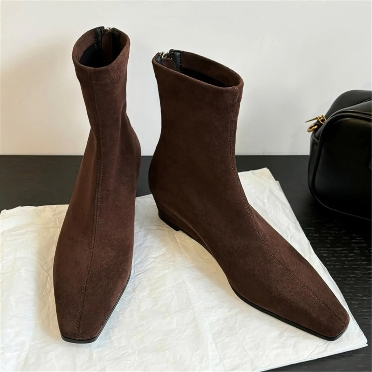 Dress Boots Women Black Womens Boots Pointed Boots for Women No Heel Booties Women'S Ankle Boots & Booties Wide Brown Boots for Women Ankle