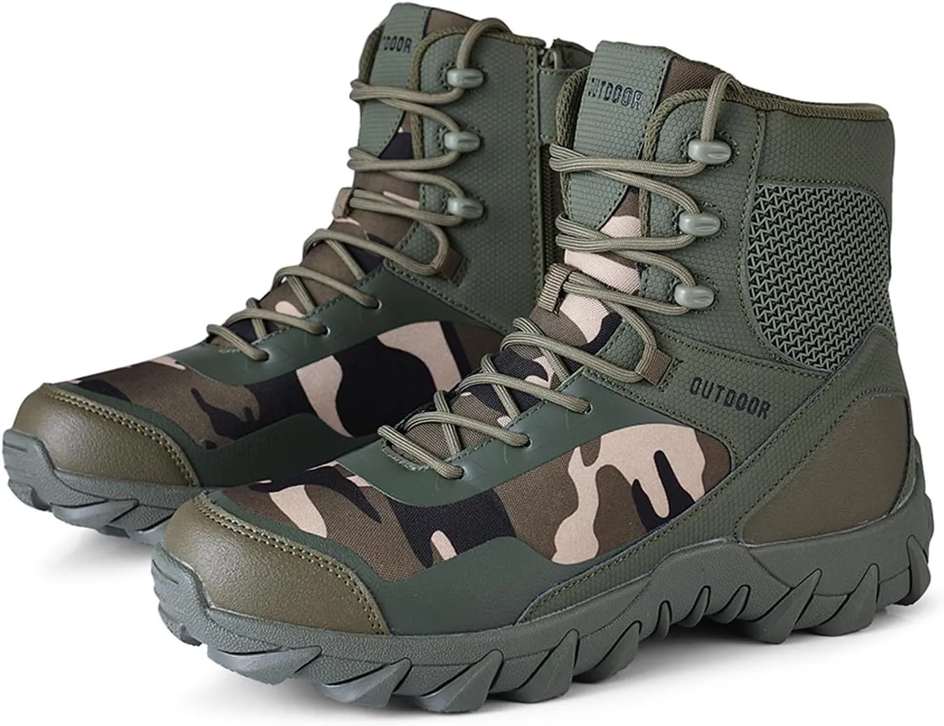 Eliogn Men's Military Tactical Boots Combat Outdoor Walk Leather Lightweight Desert Boots