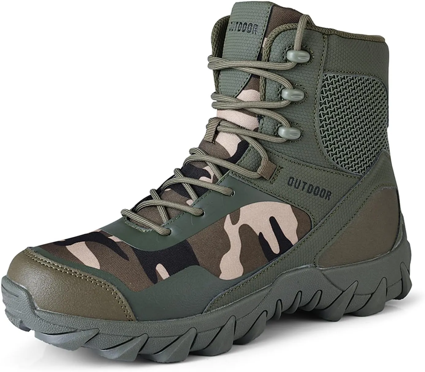 Eliogn Men's Military Tactical Boots Combat Outdoor Walk Leather Lightweight Desert Boots