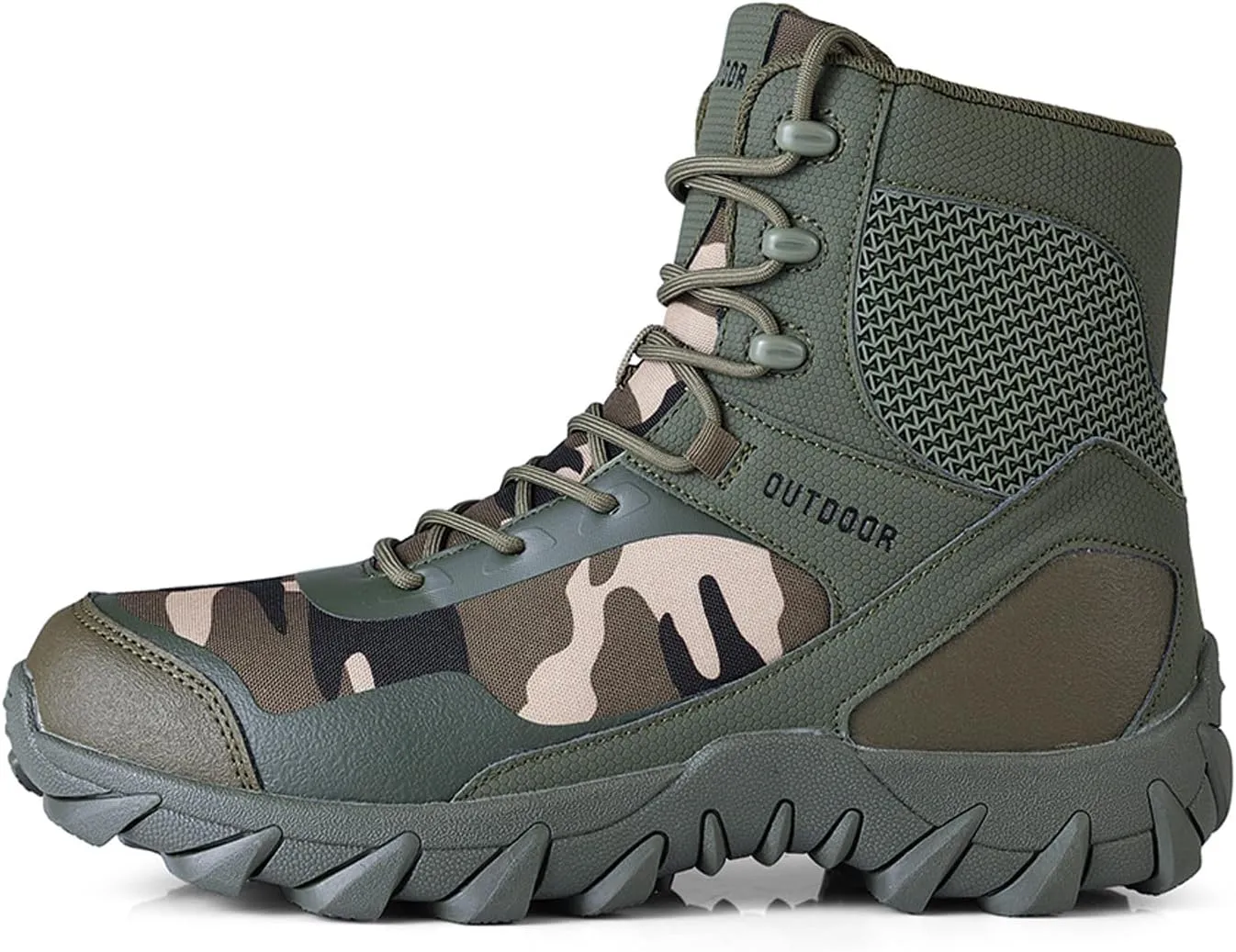 Eliogn Men's Military Tactical Boots Combat Outdoor Walk Leather Lightweight Desert Boots