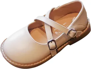 Fashion Four Seasons Children Casual Shoes Girls Round Toe Flat Sole Thick Sole Solid Double Kids Rubber Boots Size 2 (Beige, 2.5-3 Years Toddler)