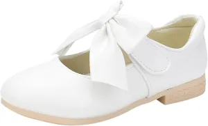 Girls Ballet Shoes Flower Girls Mary Jane Flats with Bow Toddler Dress Shoes Party Wedding Church Shoes for Kids
