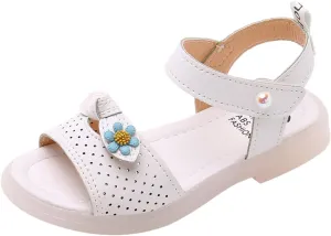 Girls Open Toe Soft Sole Flat Sandals 2025 Summer Comfortable Princess Outdoor Holiday Vacation Shoes for Kids
