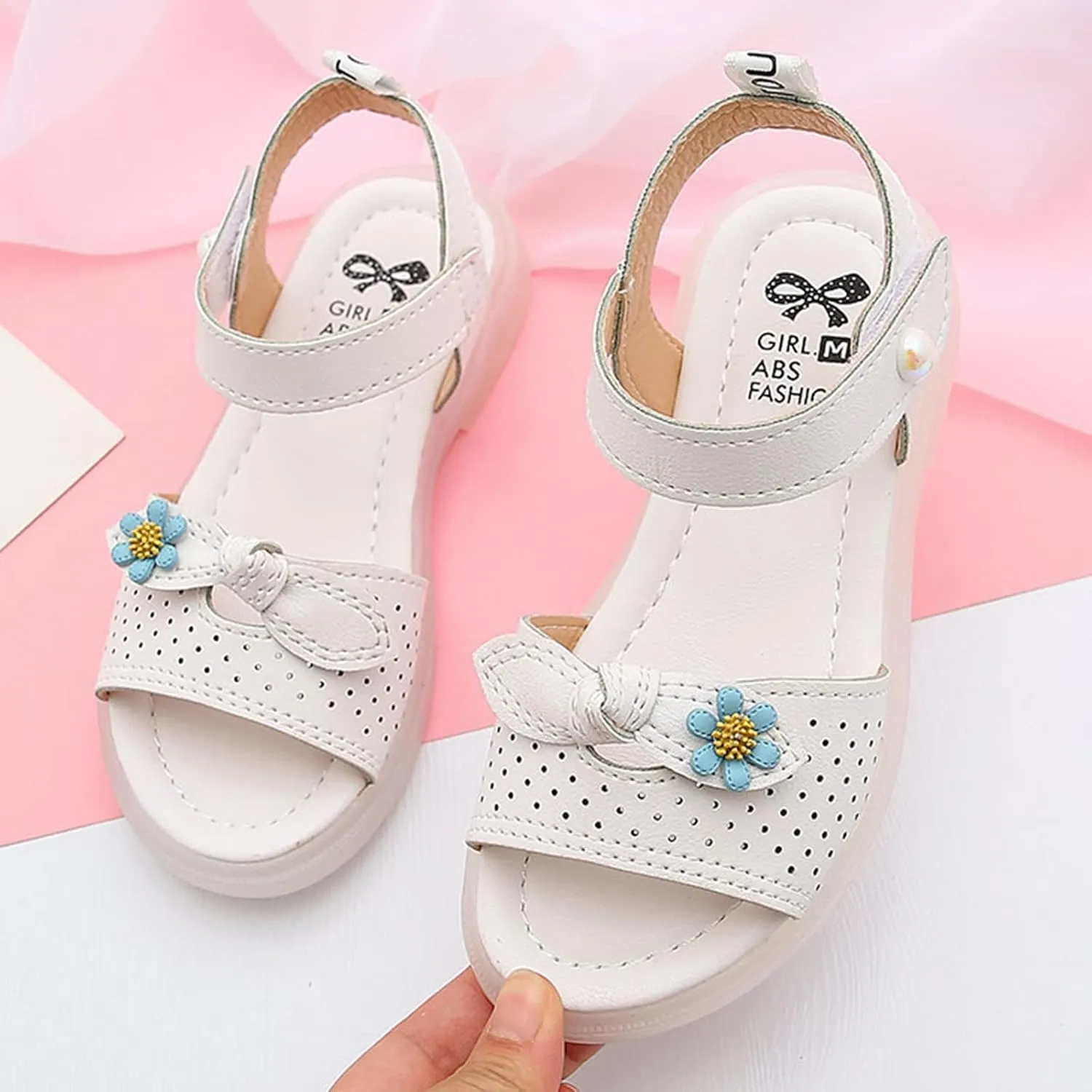 Girls Open Toe Soft Sole Flat Sandals 2025 Summer Comfortable Princess Outdoor Holiday Vacation Shoes for Kids