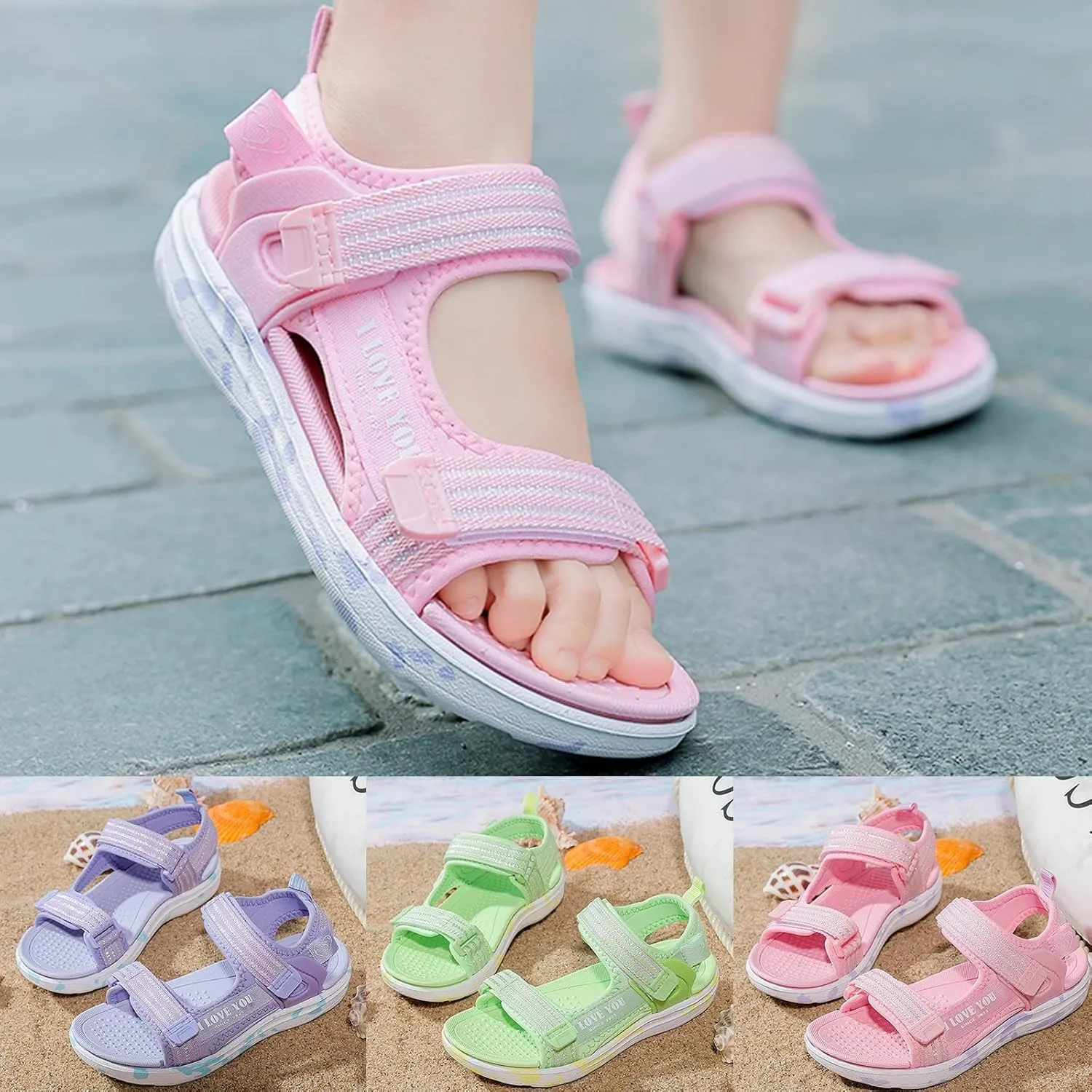 Girls Open Toe Sport Sandals for Hiking Walking 2025 Trendy Outdoor Athletic Toddler Slippers Kids Outdoor Sneakers