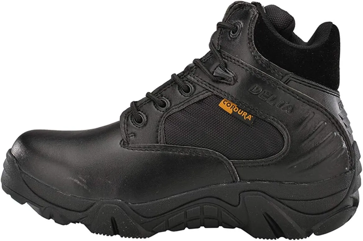 HARGLESMAN Men's Tactical Boots 6 Inches Combat Military Work Desert Leather Boots with Zipper