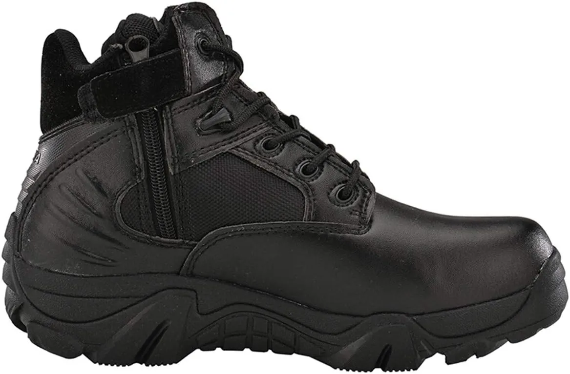 HARGLESMAN Men's Tactical Boots 6 Inches Combat Military Work Desert Leather Boots with Zipper