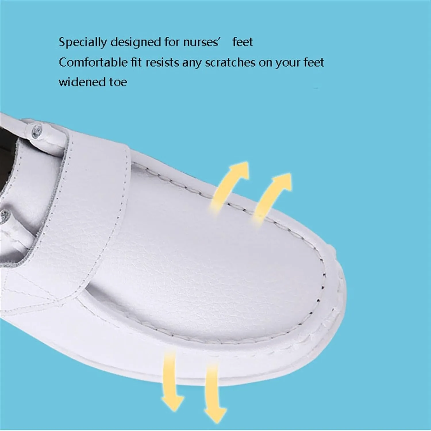 Healthcare Leather Nurse Shoes, Women's Winter Fleece Non-Slip Adjustable Soft Leather Nurse Shoes, Anti Slip Air Cushion Orthopedic Nursing Work Shoes, for Nurse Work