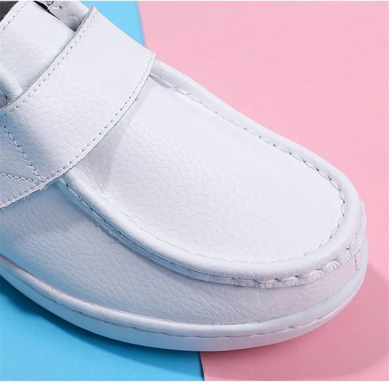 Healthcare Leather Nurse Shoes, Women's Winter Fleece Non-Slip Adjustable Soft Leather Nurse Shoes, Anti Slip Air Cushion Orthopedic Nursing Work Shoes, for Nurse Work