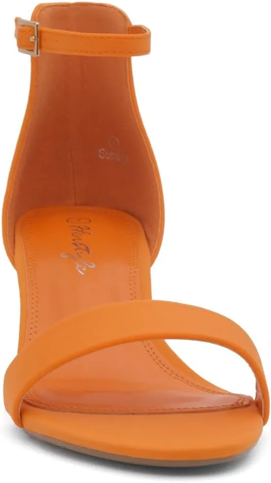 Herstyle Women??s Low Heels ?C Open Toe Chunky Block Heeled Sandals with Ankle Strap | Comfortable Dressy Short Heels for Prom, Wedding, Party & Office