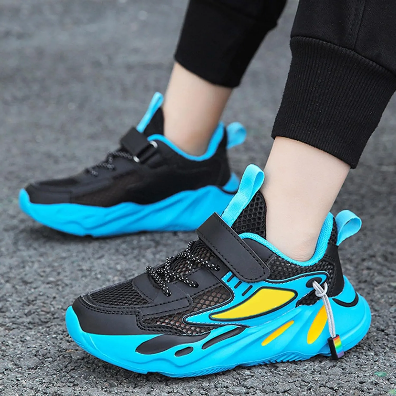 IWIHMIV Kids Sneakers Boys Non Slip Running Tennis Shoes Lightweight Breathable Sport Athletic Shoes