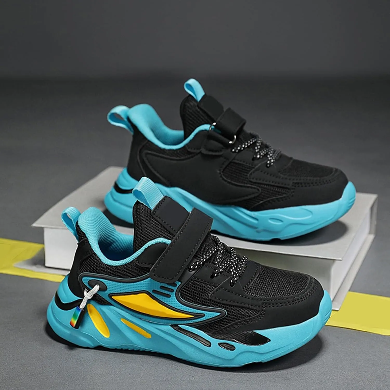 IWIHMIV Kids Sneakers Boys Non Slip Running Tennis Shoes Lightweight Breathable Sport Athletic Shoes