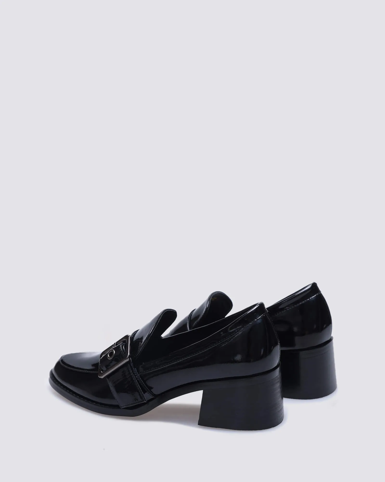 JAGER HEELED LOAFERS BLACK CRINKLE