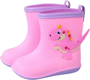 Kids Rain Boots For Girls Boys Toddler Waterproof Rubber Boots Dinosaur Printed Water Boots Toddler Rain Boots Boys